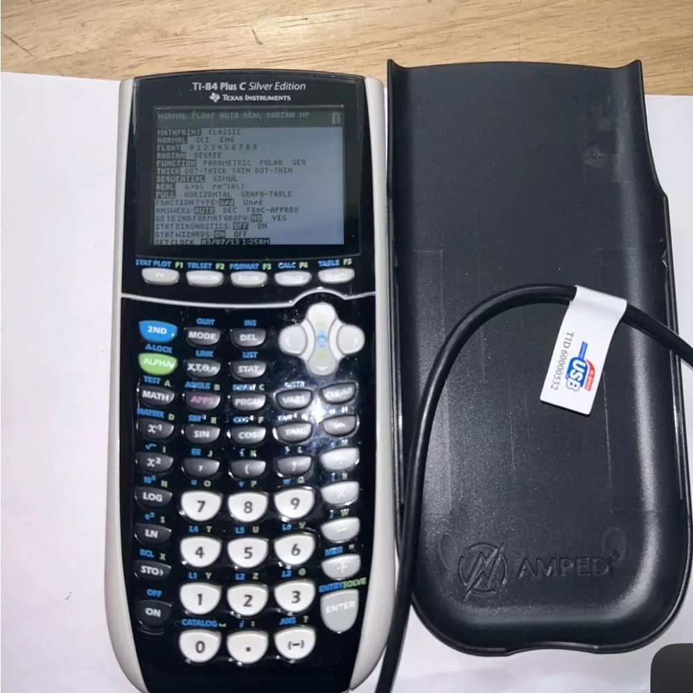 Texas Instrument TI 84 Plus C Graphing Calculator W Cover Tested